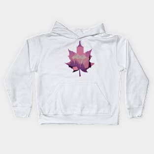 Maple Leaf Camping Mountains Sunset I Landscape Kids Hoodie